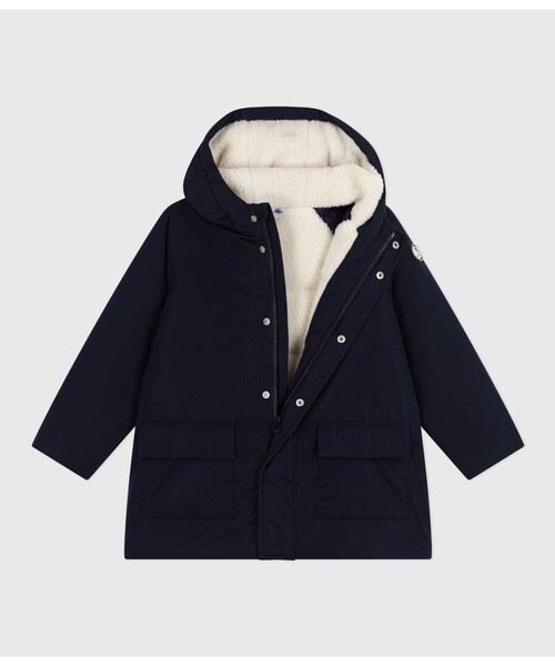 PETIT BATEAU（プチバトー）の「フード付きジャケット（ダウンジャケット/コート・キッズ・ブラウン/ネイビー・6YEAR/8YEAR/10YEAR/12YEAR）」の3枚目の写真