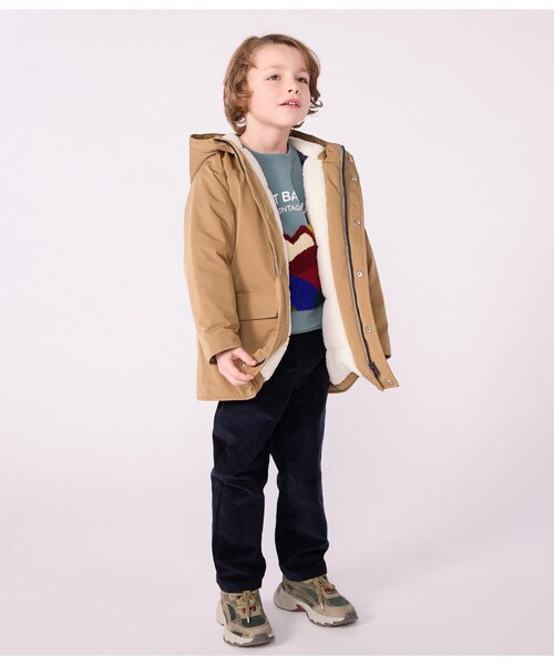 PETIT BATEAU（プチバトー）の「フード付きジャケット（ダウンジャケット/コート・キッズ・ブラウン/ネイビー・6YEAR/8YEAR/10YEAR/12YEAR）」の7枚目の写真