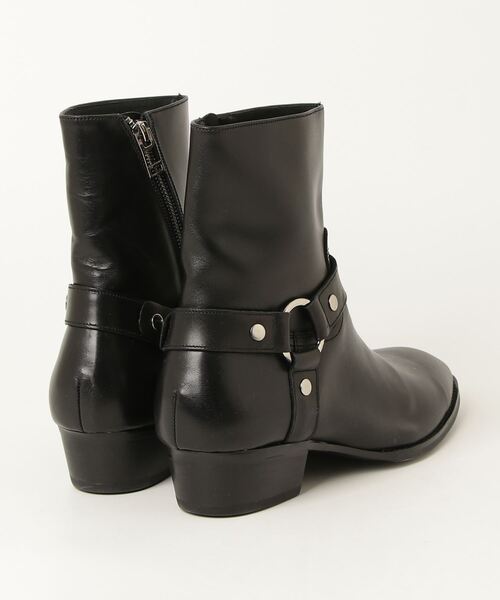 BENUSTA(ベヌスタ)の「A'GEM/9 × .kom 『BENUSTA/ベヌスタ』Ring Belt Design Heel Boots/リングベルトデザインヒールブーツ(ブーツ・メンズ・ブラウン/ブラック・26/27)」の6枚目の写真