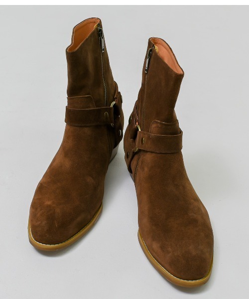 BENUSTA(ベヌスタ)の「A'GEM/9 × .kom 『BENUSTA/ベヌスタ』Ring Belt Design Heel Boots/リングベルトデザインヒールブーツ(ブーツ・メンズ・ブラウン/ブラック・26/27)」の9枚目の写真