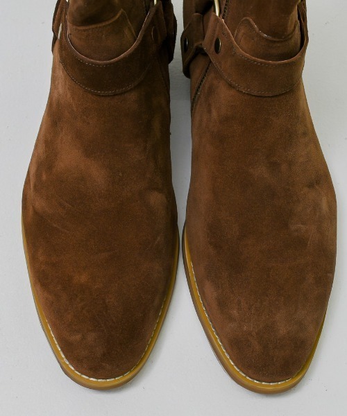 BENUSTA(ベヌスタ)の「A'GEM/9 × .kom 『BENUSTA/ベヌスタ』Ring Belt Design Heel Boots/リングベルトデザインヒールブーツ(ブーツ・メンズ・ブラウン/ブラック・26/27)」の11枚目の写真