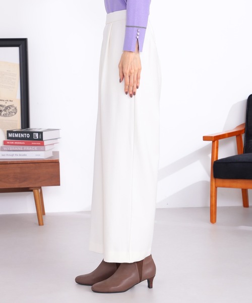 GALLORIA（ギャローリア）の「【キレメクパンツ】２WAYストレッチ起毛ゆるワイドパンツ（その他パンツ・レディース・ブラック/オフホワイト/グレー・S/M/L/LL）」の4枚目の写真