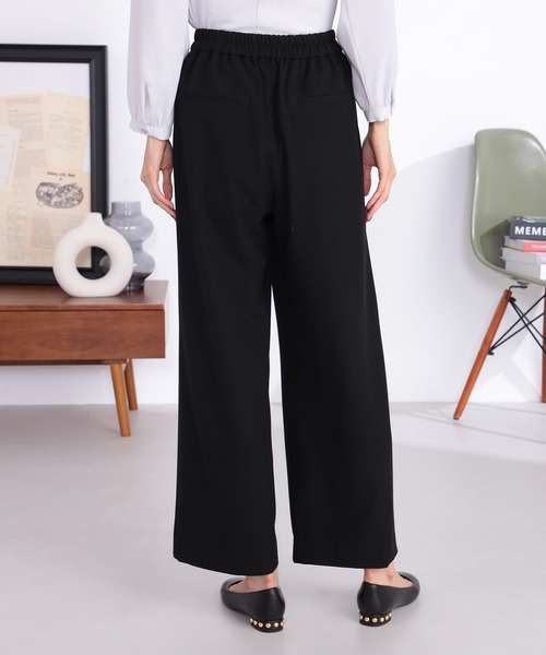 GALLORIA（ギャローリア）の「【キレメクパンツ】２WAYストレッチ起毛ゆるワイドパンツ（その他パンツ・レディース・ブラック/オフホワイト/グレー・S/M/L/LL）」の10枚目の写真