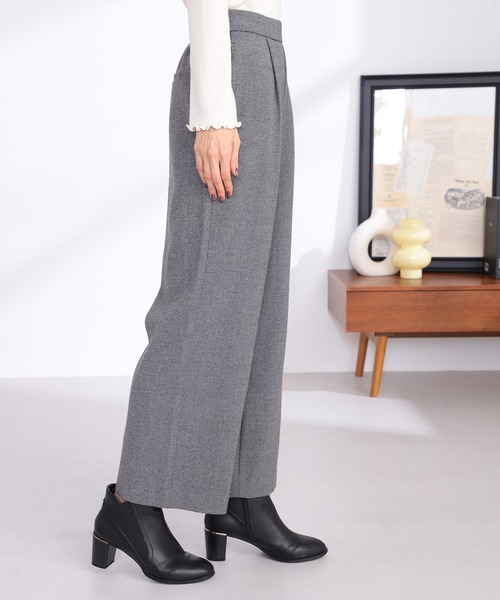 GALLORIA（ギャローリア）の「【キレメクパンツ】２WAYストレッチ起毛ゆるワイドパンツ（その他パンツ・レディース・ブラック/オフホワイト/グレー・S/M/L/LL）」の13枚目の写真