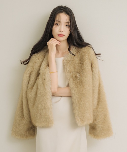 ノーカラーファーコート（ダウンジャケット/コート）｜NEUNA（ヌナ）の