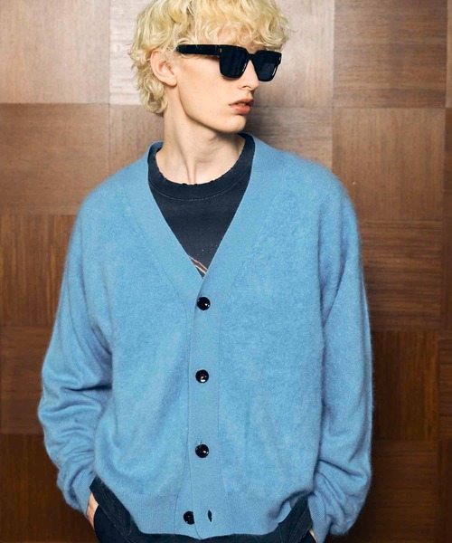 UNISEX》Super140 Brushed Extra Fine Merino Wool V-neck Cardigan