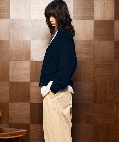 UNISEX》Super140 Brushed Extra Fine Merino Wool V-neck Cardigan
