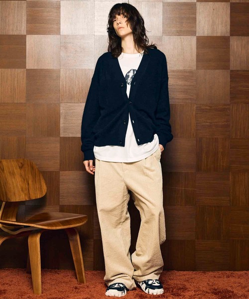 UNISEX》Super140 Brushed Extra Fine Merino Wool V-neck Cardigan