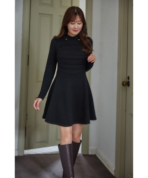 Her lip to　ワンピース Paneled Flared Knit Mini Dress（ワンピース）｜Her lip to