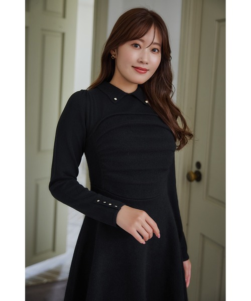 Paneled Flared Knit Mini Dress（ワンピース）｜Her lip to（ハー