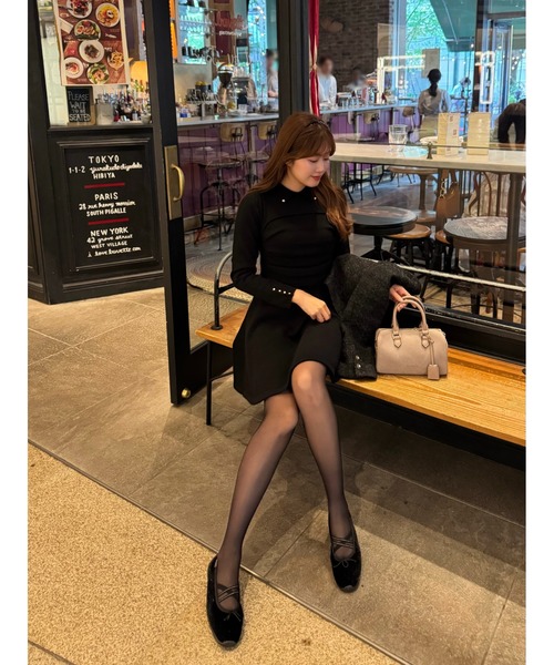 Paneled Flared Knit Mini Dress（ワンピース）｜Her lip to（ハー