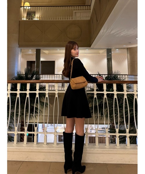 Paneled Flared Knit Mini Dress（ワンピース）｜Her lip to（ハー
