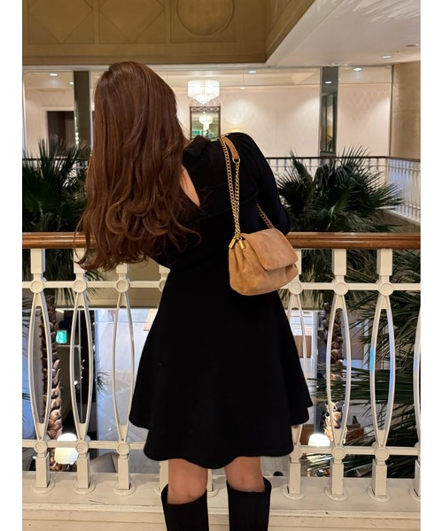 Paneled Flared Knit Mini Dress（ワンピース）｜Her lip to（ハー