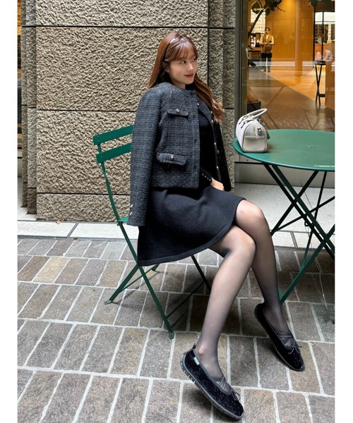 Paneled Flared Knit Mini Dress（ワンピース）｜Her lip to（ハー