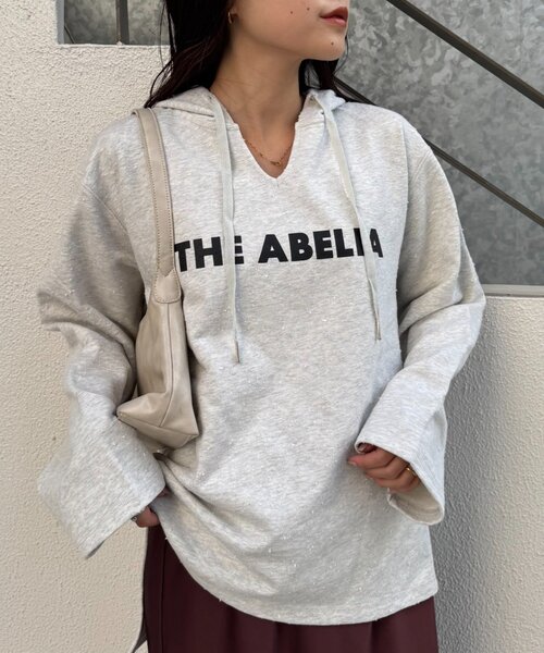 CIAOPANIC TYPY（チャオパニックティピー）の「ダメージ裏毛ロゴフーディー（Tシャツ/カットソー・レディース・ブラウン/チャコールグレー/オフホワイト・ONE SIZE）」の4枚目の写真