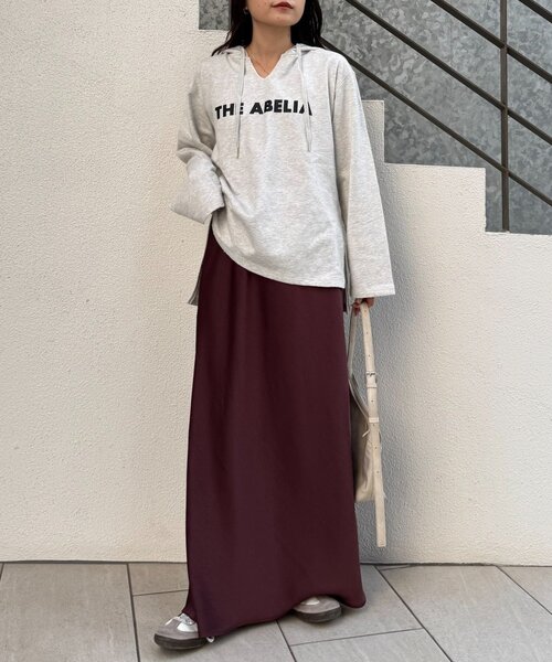 CIAOPANIC TYPY（チャオパニックティピー）の「ダメージ裏毛ロゴフーディー（Tシャツ/カットソー・レディース・ブラウン/チャコールグレー/オフホワイト・ONE SIZE）」の8枚目の写真