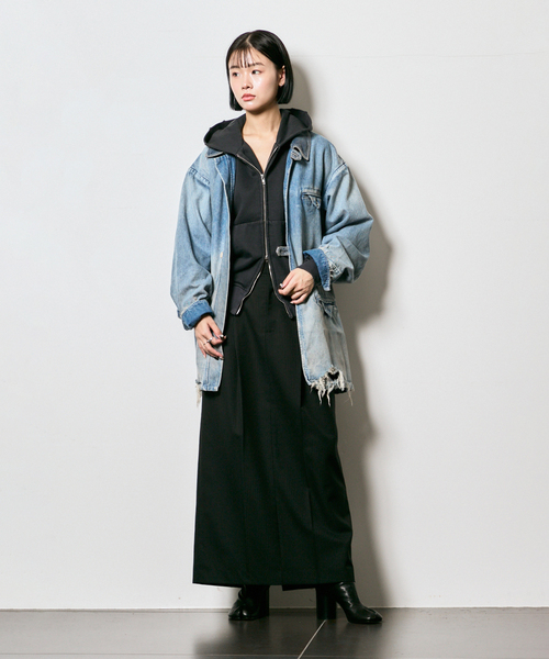 KURO（クロ）の「KURO DENIM HALF COAT 964180：コート（その他アウター・レディース・ブルー・MEDIUM）」の8枚目の写真