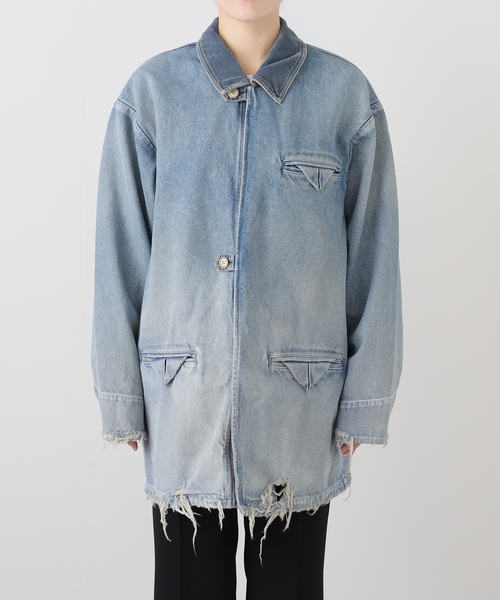 KURO（クロ）の「KURO DENIM HALF COAT 964180：コート（その他アウター・レディース・ブルー・MEDIUM）」の9枚目の写真