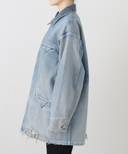 KURO（クロ）の「KURO DENIM HALF COAT 964180：コート（その他アウター・レディース・ブルー・MEDIUM）」の10枚目の写真