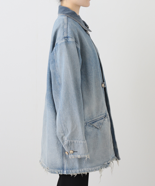KURO（クロ）の「KURO DENIM HALF COAT 964180：コート（その他アウター・レディース・ブルー・MEDIUM）」の12枚目の写真