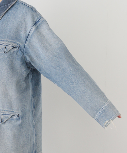 KURO（クロ）の「KURO DENIM HALF COAT 964180：コート（その他アウター・レディース・ブルー・MEDIUM）」の13枚目の写真