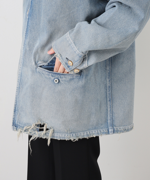 KURO（クロ）の「KURO DENIM HALF COAT 964180：コート（その他アウター・レディース・ブルー・MEDIUM）」の15枚目の写真