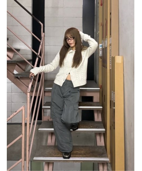 LAGUA GEM(ラグアジェム)の「WARM POCKET パンツ(カーゴパンツ・レディース・ブラック/カーキ/グレー・X-SMALL/SMALL/MEDIUM)」の21枚目の写真