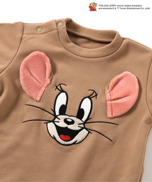 Tom＆Jerry（トムアンドジェリー）の「【リンク】トムとジェリー もちふわあったかカバーオール（ロンパース・キッズ・ブラウン/グレー・60/70/80）」の6枚目の写真