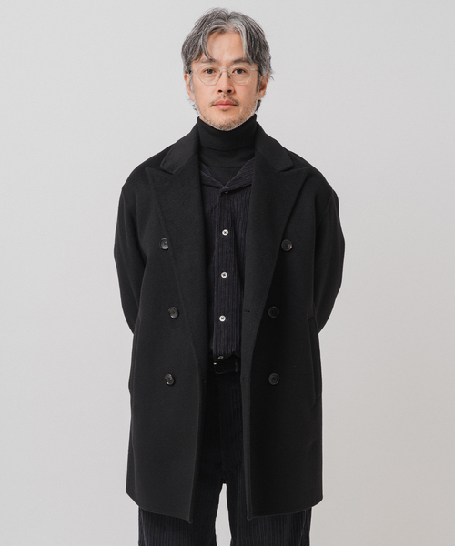 エディフィス◆ウールコート(M)黒 フード付き 上品 大人カジュアル キレカジ エディフィス◇ウールコート(M)黒 フード付き 上品 大人カジュアル