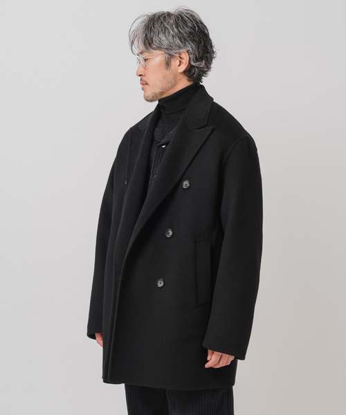 セール】E. ウールカシミヤ Wフェイス コート（チェスターコート