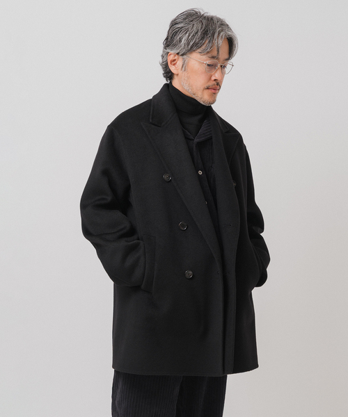 【美品】エディフィス チェスターコート　ロングコート　ウールコート　ブラック　L エディフィス チェスターコート ロングコート ウールコート ブラック L