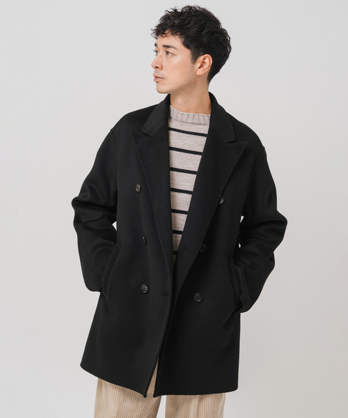 EDIFICE（エディフィス）の「E. ウールカシミヤ Wフェイス コート（チェスターコート・メンズ・アイボリー/ブラウン/チャコールグレー・48/46/44）」の13枚目の写真