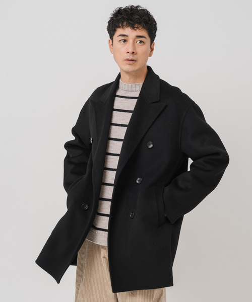 EDIFICE（エディフィス）の「E. ウールカシミヤ Wフェイス コート（チェスターコート・メンズ・アイボリー/ブラウン/チャコールグレー・48/46/44）」の14枚目の写真