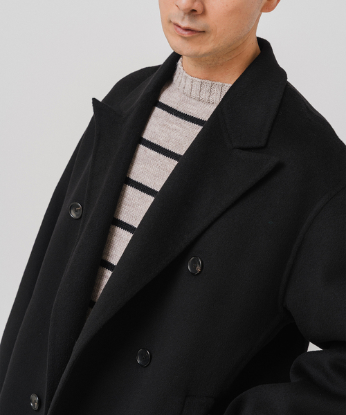 EDIFICE（エディフィス）の「E. ウールカシミヤ Wフェイス コート（チェスターコート・メンズ・アイボリー/ブラウン/チャコールグレー・48/46/44）」の17枚目の写真