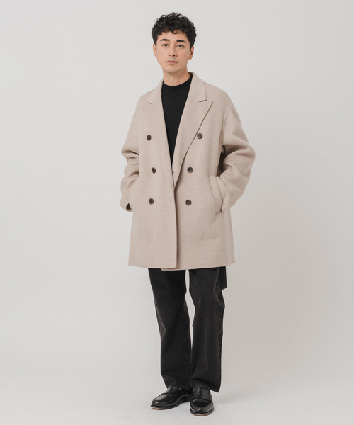 EDIFICE（エディフィス）の「E. ウールカシミヤ Wフェイス コート（チェスターコート・メンズ・アイボリー/ブラウン/チャコールグレー・48/46/44）」の7枚目の写真