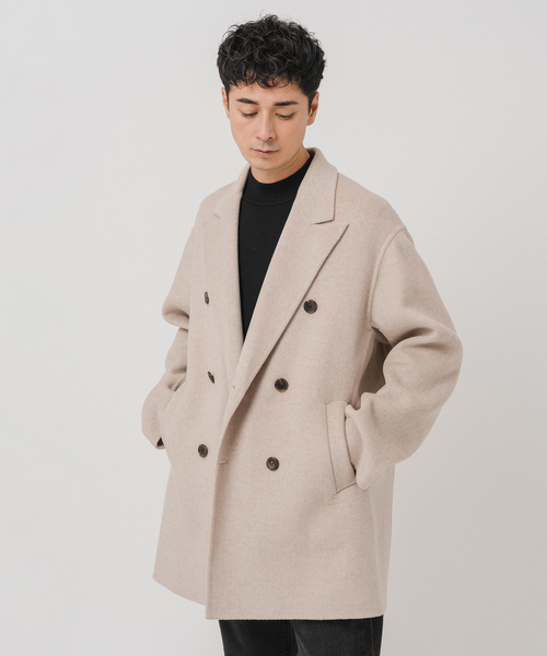 EDIFICE（エディフィス）の「E. ウールカシミヤ Wフェイス コート（チェスターコート・メンズ・アイボリー/ブラウン/チャコールグレー・48/46/44）」の9枚目の写真