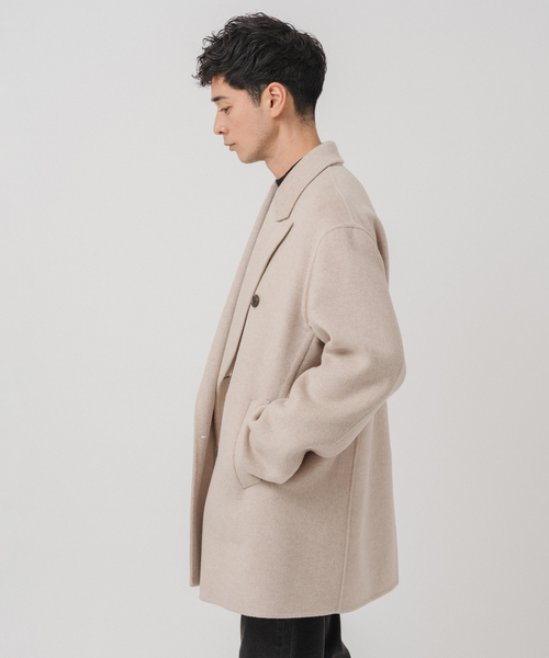 EDIFICE（エディフィス）の「E. ウールカシミヤ Wフェイス コート（チェスターコート・メンズ・アイボリー/ブラウン/チャコールグレー・48/46/44）」の10枚目の写真