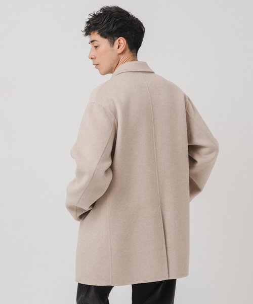 EDIFICE（エディフィス）の「E. ウールカシミヤ Wフェイス コート（チェスターコート・メンズ・アイボリー/ブラウン/チャコールグレー・48/46/44）」の11枚目の写真