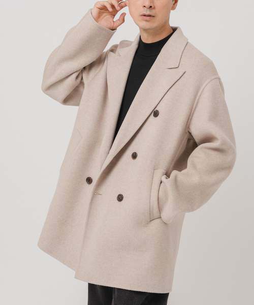 EDIFICE（エディフィス）の「E. ウールカシミヤ Wフェイス コート（チェスターコート・メンズ・アイボリー/ブラウン/チャコールグレー・48/46/44）」の4枚目の写真