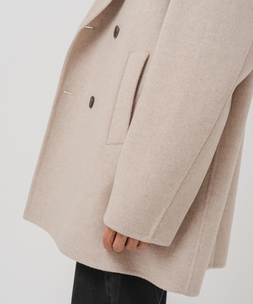 EDIFICE（エディフィス）の「E. ウールカシミヤ Wフェイス コート（チェスターコート・メンズ・アイボリー/ブラウン/チャコールグレー・48/46/44）」の5枚目の写真