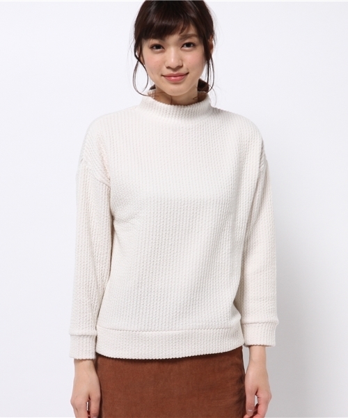 Discoat Parisien（ディスコートパリシアン）の「膨れリブハイネックプルオーバー（Tシャツ/カットソー・レディース・グレー/アイボリー/ネイビー・MEDIUM/LARGE）」の4枚目の写真