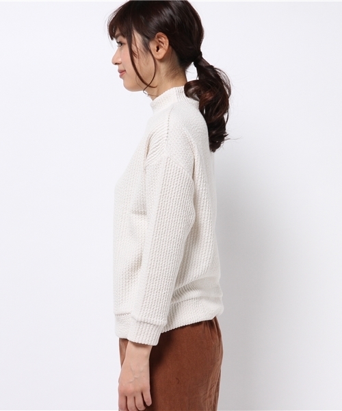 Discoat Parisien（ディスコートパリシアン）の「膨れリブハイネックプルオーバー（Tシャツ/カットソー・レディース・グレー/アイボリー/ネイビー・MEDIUM/LARGE）」の5枚目の写真