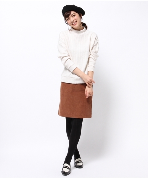 Discoat Parisien（ディスコートパリシアン）の「膨れリブハイネックプルオーバー（Tシャツ/カットソー・レディース・グレー/アイボリー/ネイビー・MEDIUM/LARGE）」の7枚目の写真