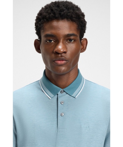 セール】オックスフォードコットンピケ ポロシャツ ロゴディテール