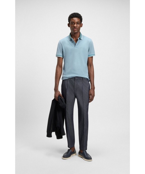 セール】オックスフォードコットンピケ ポロシャツ ロゴディテール