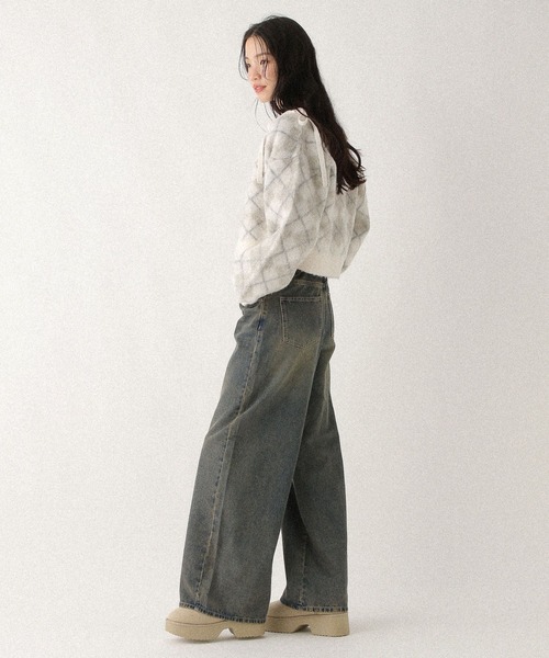 Heather（ヘザー）の「シャギーアーガイルニット2P　612874（アンサンブル・レディース・ブラウン/グレー/アイボリー・FREE）」の5枚目の写真