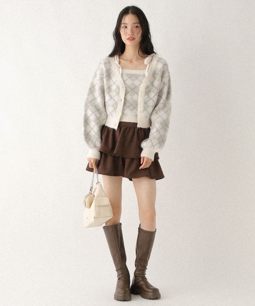 Heather（ヘザー）の「シャギーアーガイルニット2P　612874（アンサンブル・レディース・ブラウン/グレー/アイボリー・FREE）」の6枚目の写真