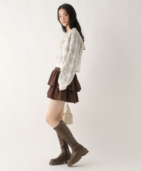 Heather（ヘザー）の「シャギーアーガイルニット2P　612874（アンサンブル・レディース・ブラウン/グレー/アイボリー・FREE）」の7枚目の写真