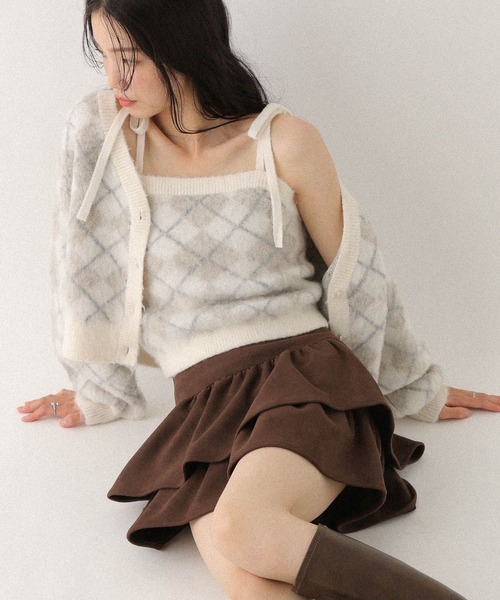 Heather（ヘザー）の「シャギーアーガイルニット2P　612874（アンサンブル・レディース・ブラウン/グレー/アイボリー・FREE）」の8枚目の写真