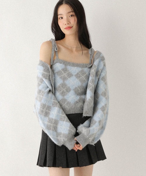 Heather（ヘザー）の「シャギーアーガイルニット2P　612874（アンサンブル・レディース・ブラウン/グレー/アイボリー・FREE）」の10枚目の写真